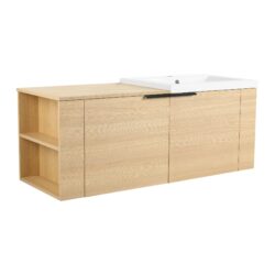 Modern Bathroom Vanity Sink Combo With Ample Storage - Oak
