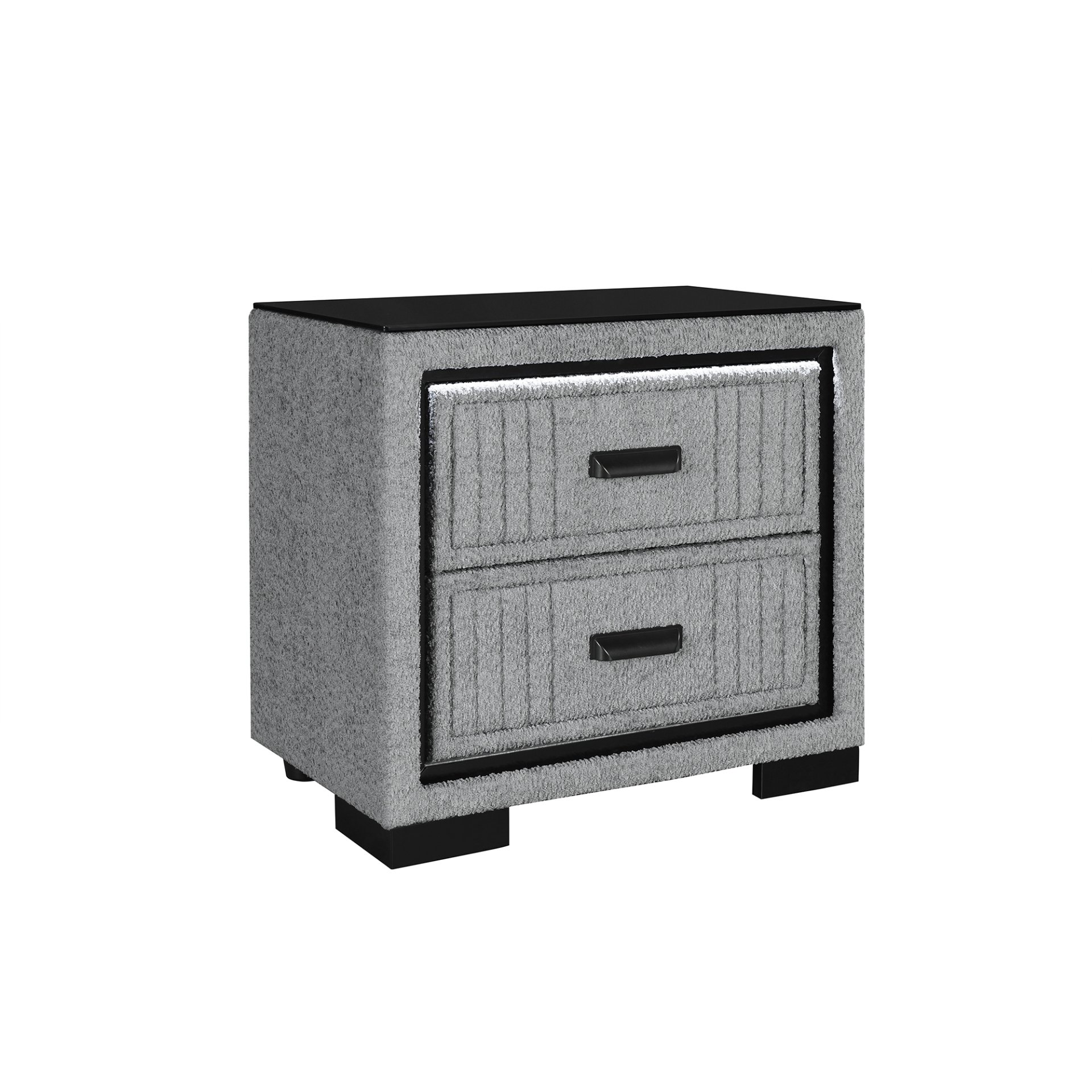 Isaiah - Queen 5 Piece Bedroom Set With 50" TV Lift LED, Speakers And Fireplace - Grey - Image 13