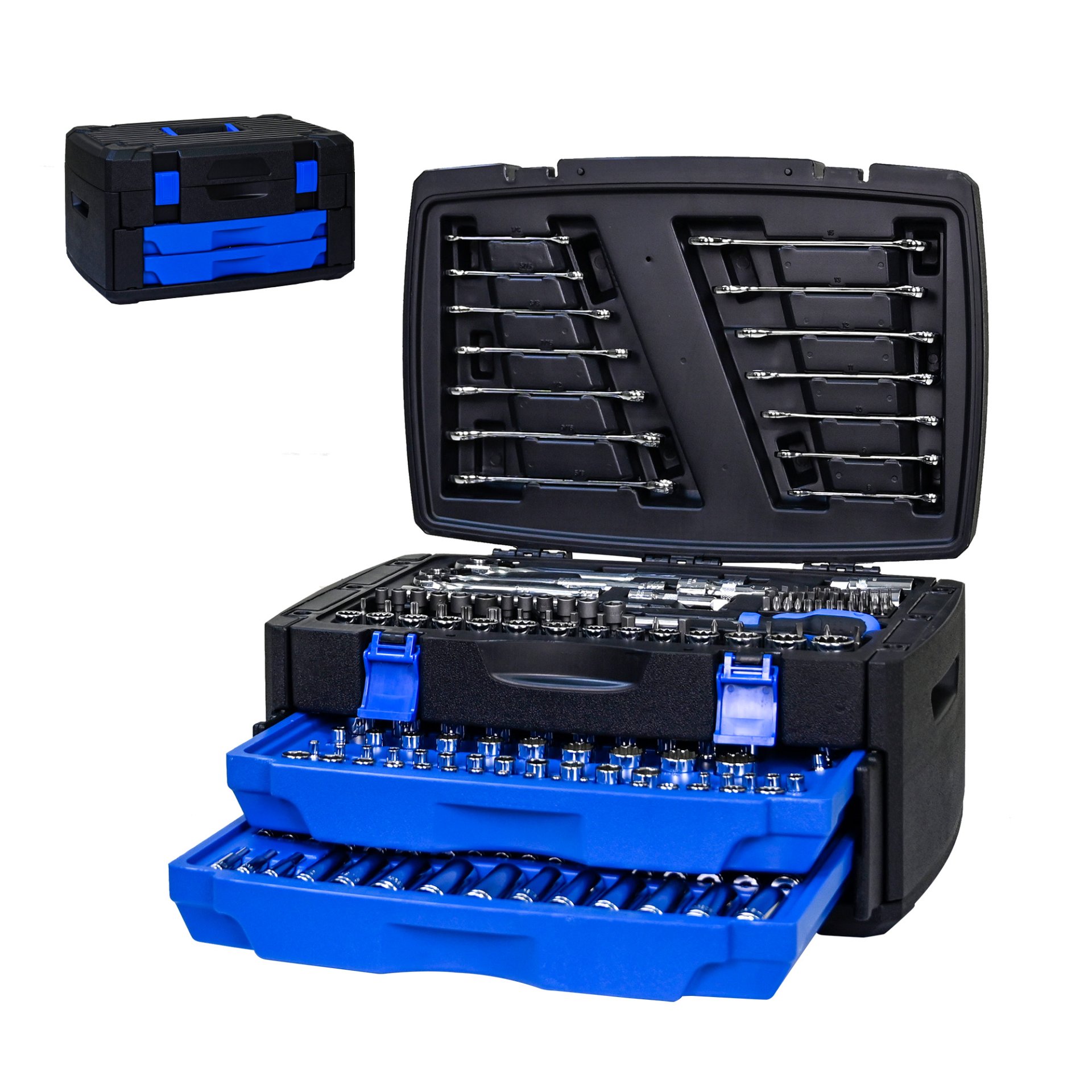 Tool Box With 266 Pieces Hand Tool Set - Black - Image 7