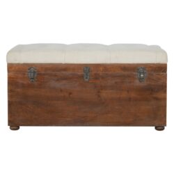Linen Storage Trunk - Chestnut / White Linen
