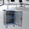 Mobile Charging Cart For Tablets Laptops 35 Device Capacity Matt Silver Metal - Silver - Image 17