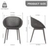 2 Pack Lounge Chair Set With Folding Square Table - Khaki / Warm Grey / White - Image 10
