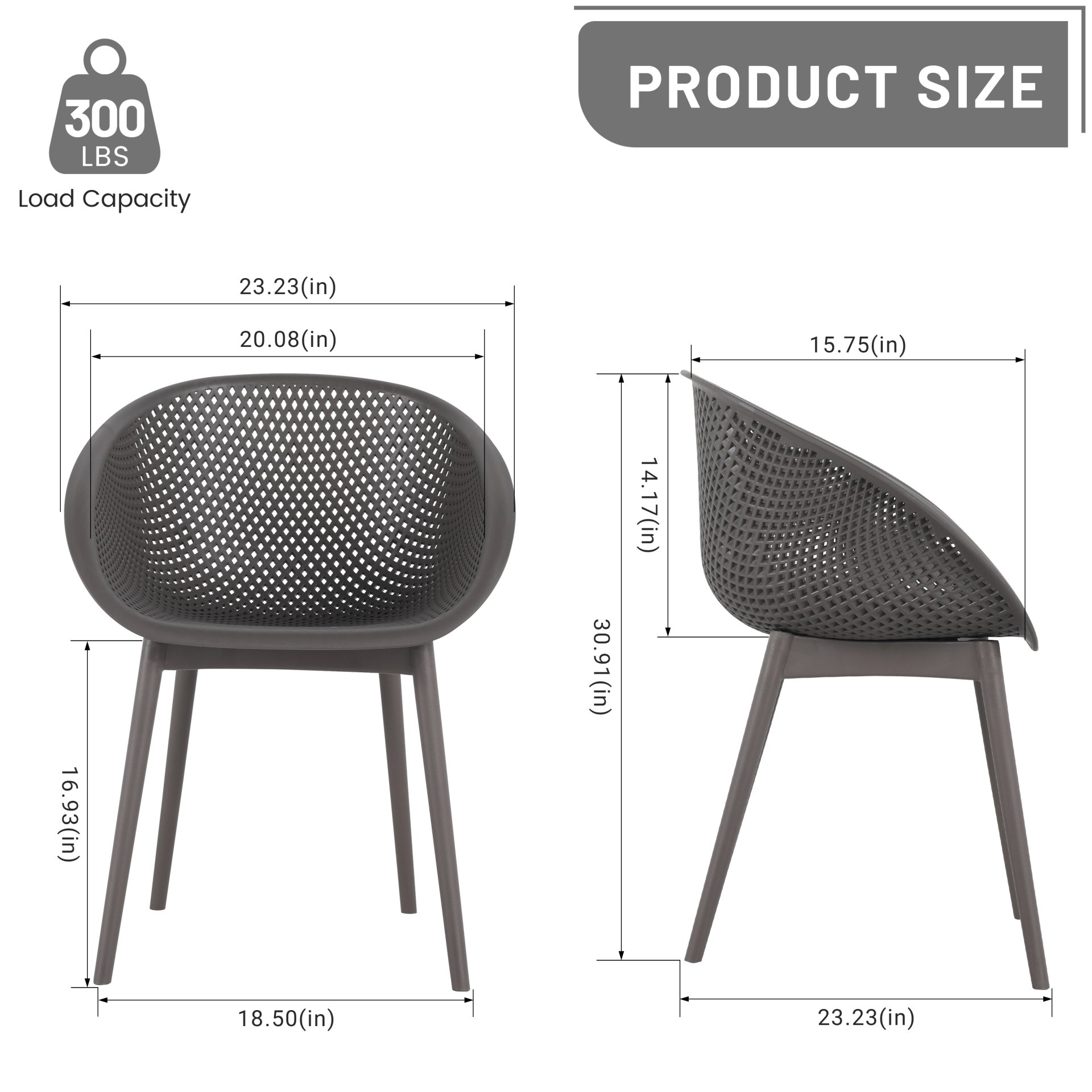 2 Pack Lounge Chair Set With Folding Square Table - Khaki / Warm Grey / White - Image 10