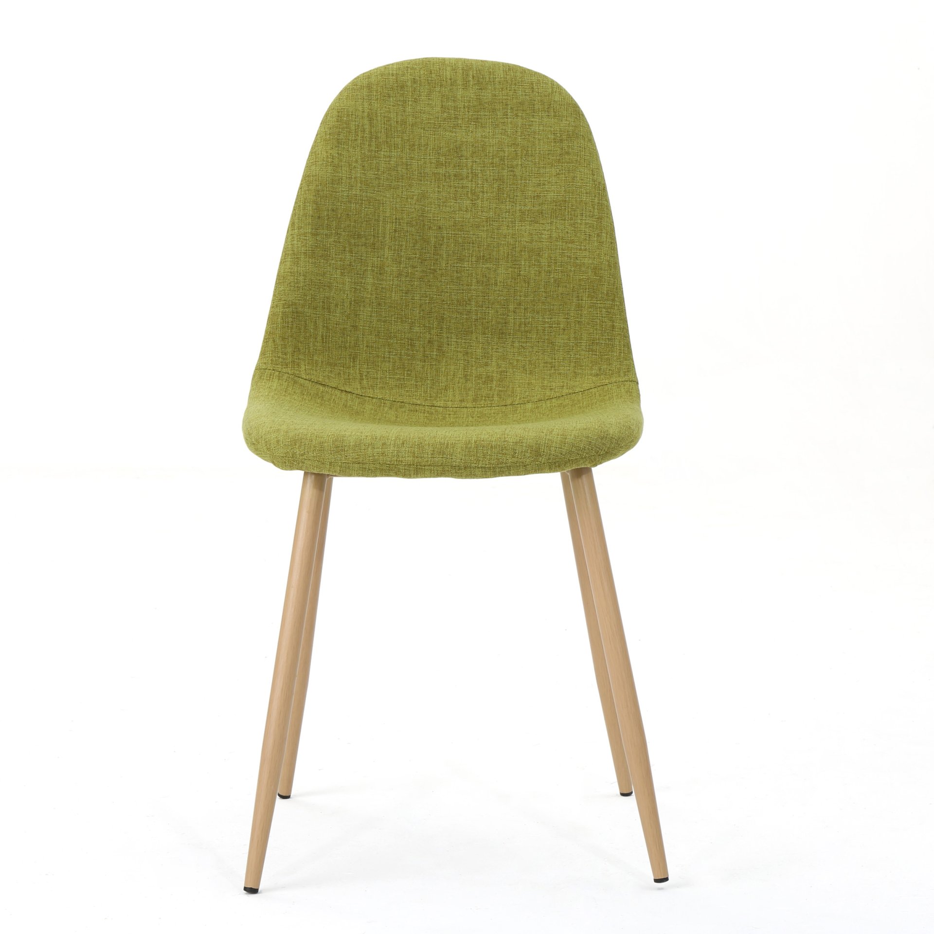 Contemporary Dining Chair Set With Upholstered Fabric And Iron Legs - Green / Light Brown - Image 7
