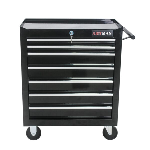 7 Drawers Multifunctional Tool Cart With Wheels - Black