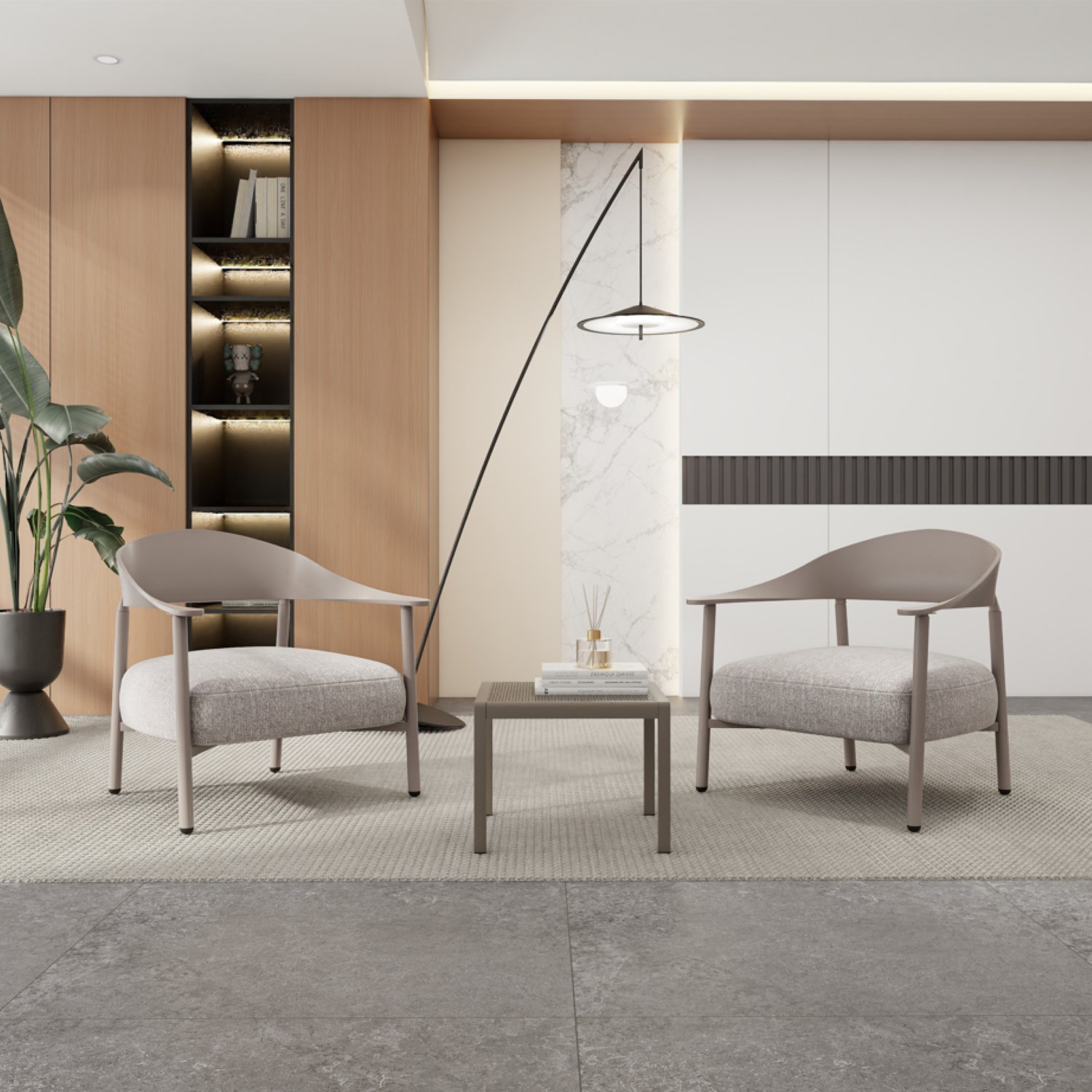 Furniture Set With Seat Cushions, Sturdy And Durable - Apricot Brown - Image 2