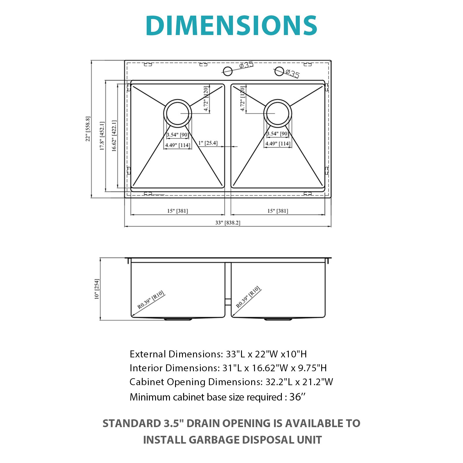 Topmount Drop In Kitchen Sink, Double Bowl 50 / 50 - Brushed Nickel - Image 3