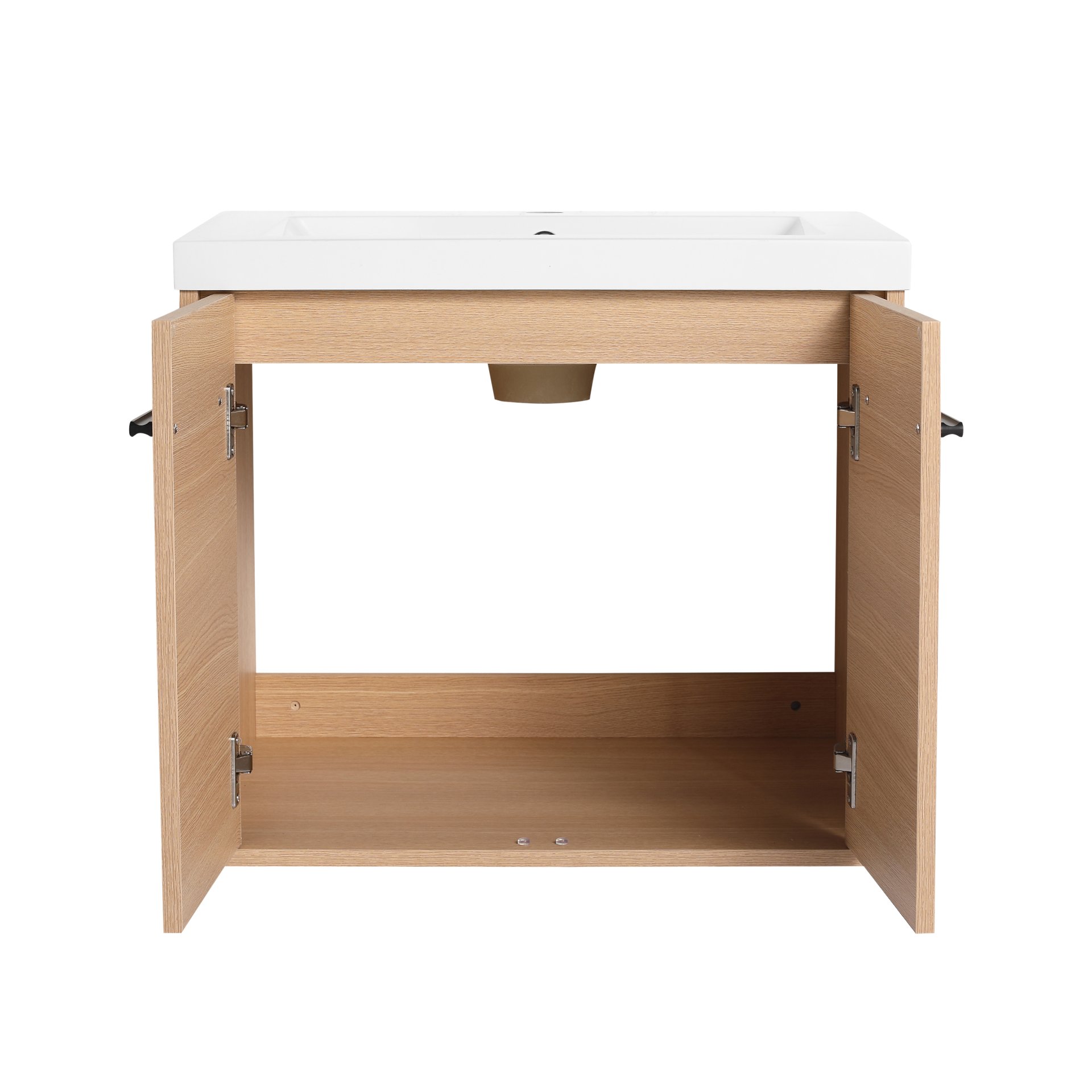 Bathroom Vanity Set With Resin Countertop Sink, 2 Doors - Oak - Image 19