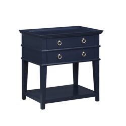 Carmona - 2 Drawer Tray Top Nightstand Pulls - Dark Blue