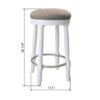 26" Counter Height Swivel Bar Stools (Set of 2) With Upholstered Seat - White - Image 3