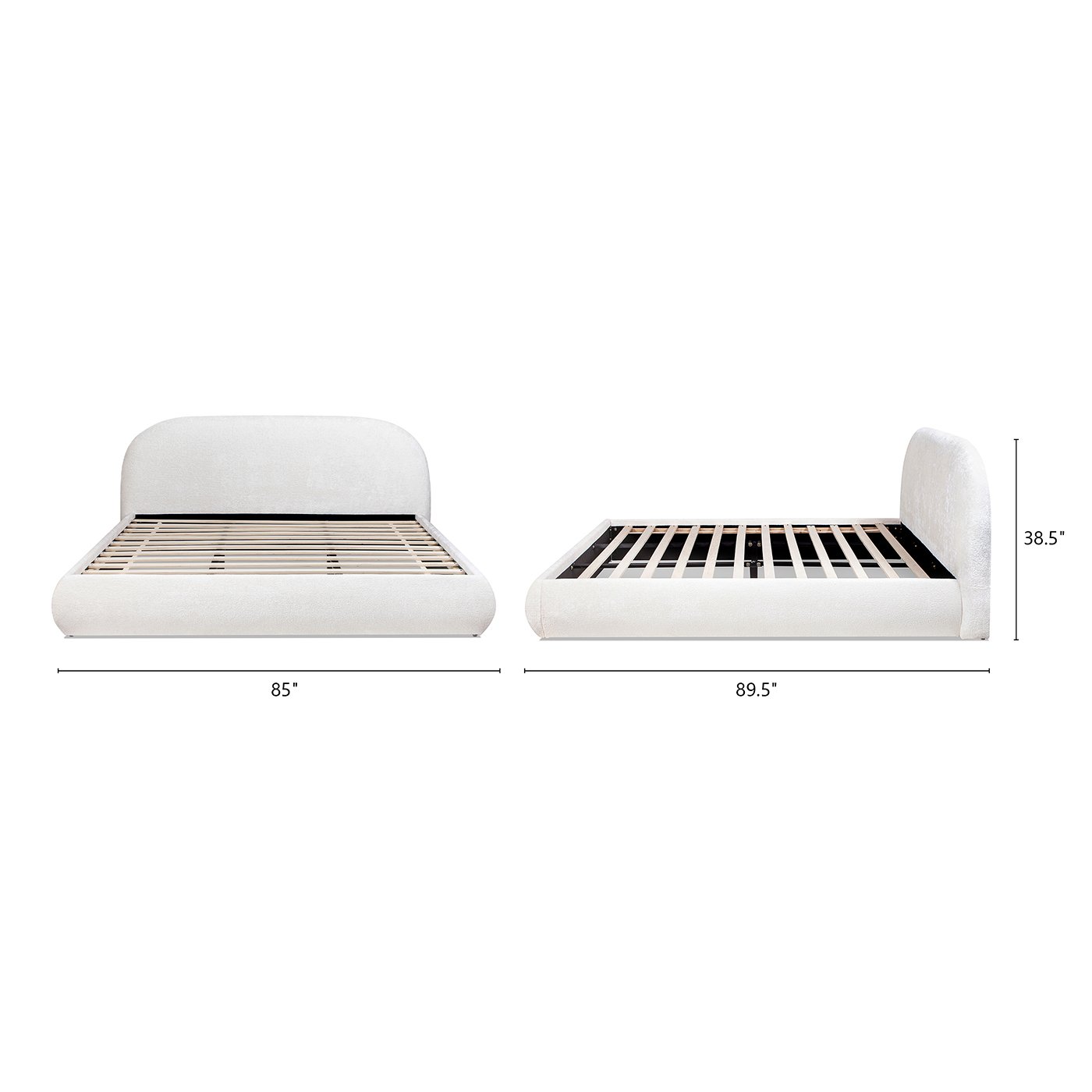 Archie Puffy Grounded - King Upholstered Platform Bed - Almond White - Image 20