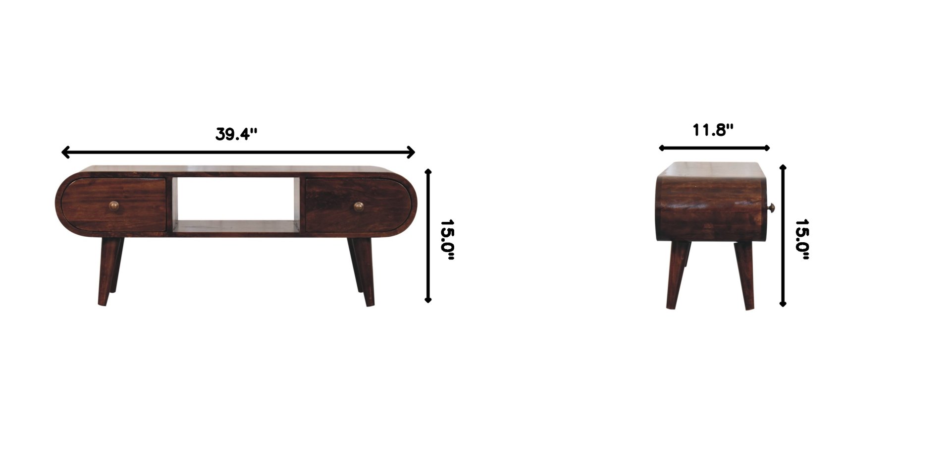 Circular TV Unit - Walnut - Image 13