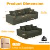 3 Seat Sofa, Convertible Deep Seat Sofa Lounge Chair For Living Room - Green - Image 8