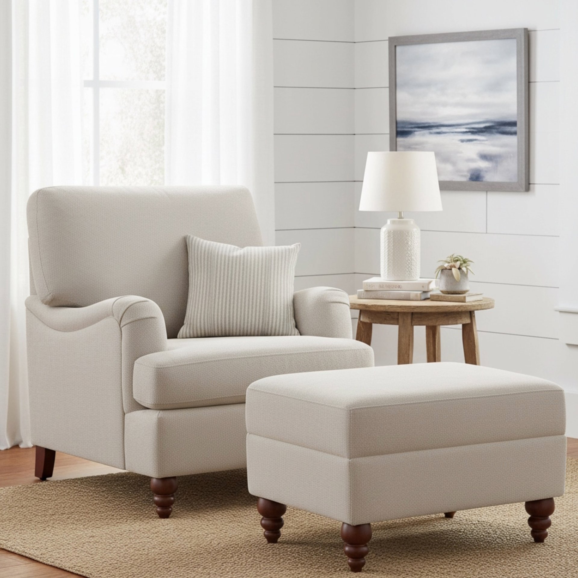 Candor - Chair And Ottoman Set - Beige - Image 2