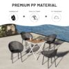 2 Pack Lounge Chair Set With Folding Square Table - Khaki / Warm Grey / White - Image 13
