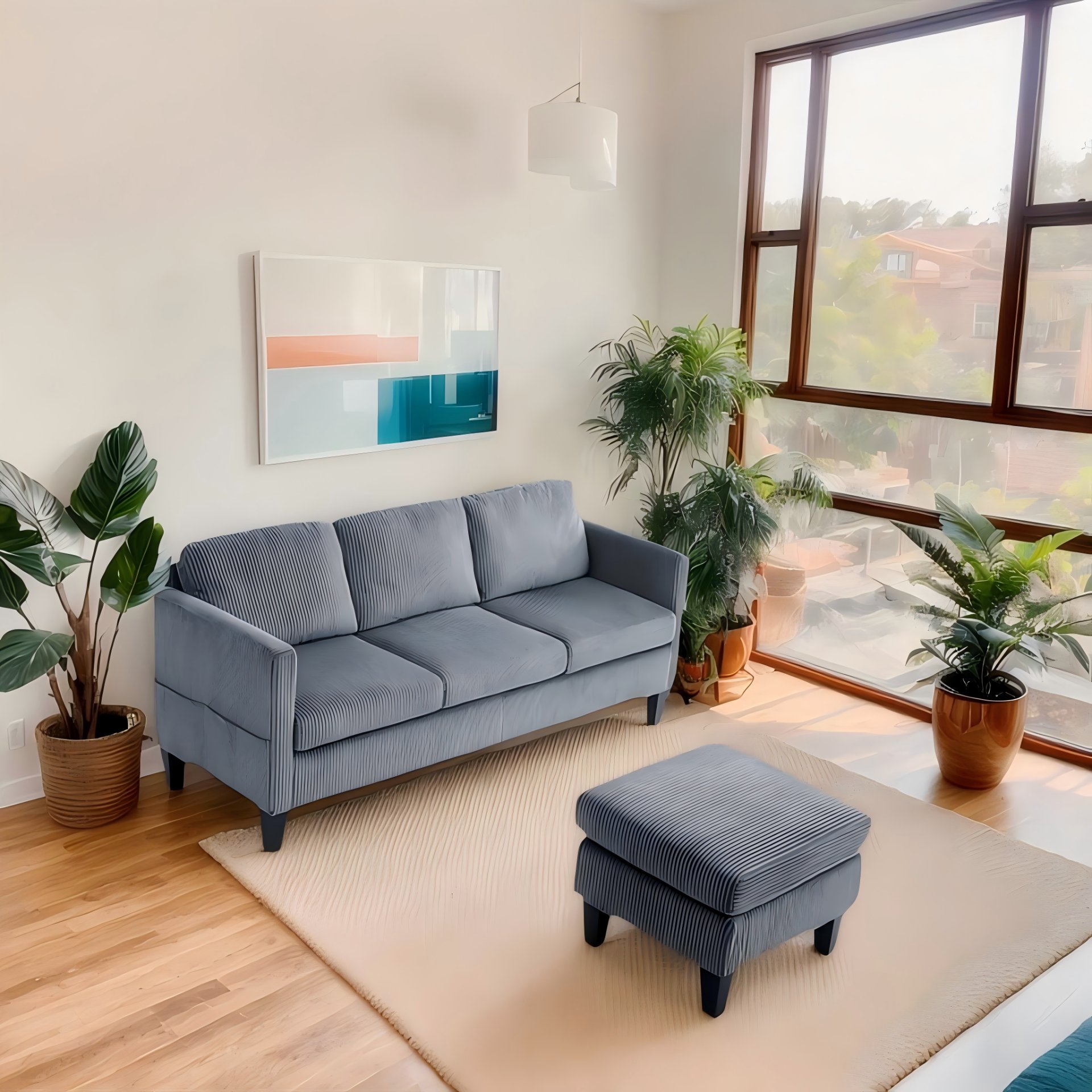 L-Shaped Sectional Sofa With Padded Cashmere, Space Saving Design For Living Rooms & Apartments - Gray - Image 2