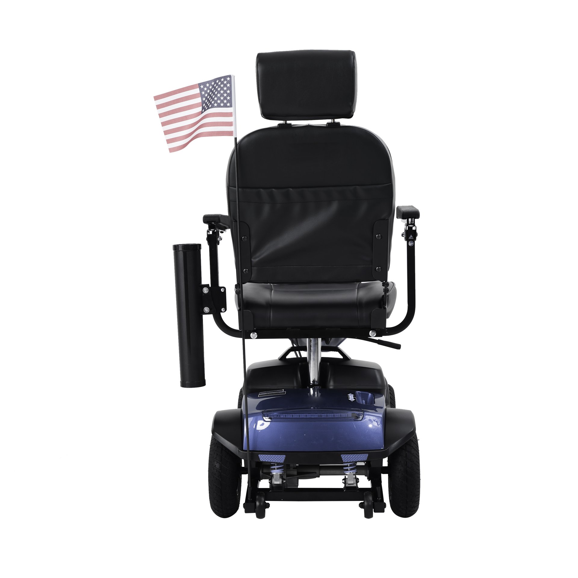Max Plus - 4 Wheels Outdoor Compact Mobility Scooter With 2 Pieces X 20Ah Lead Acid Battery, Max Driving Range 16 Miles With Cup Holders & USB Charger Port - Blue - Image 4
