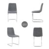 Modern Simple Light Luxury Dining Chair (Set of 4) - Dark Gray - Image 5