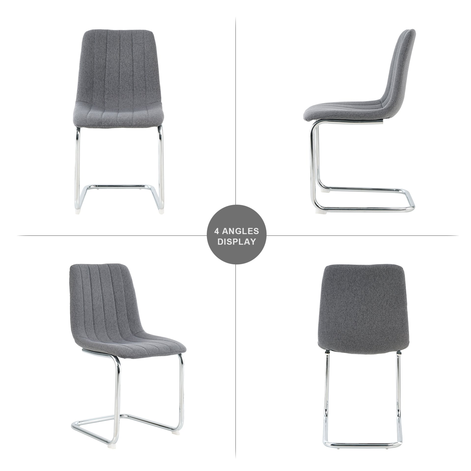 Modern Simple Light Luxury Dining Chair (Set of 4) - Dark Gray - Image 5