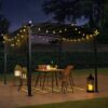 12 X 9 Ft Outdoor Patio Pergola Gazebo Steel Frame Sun Shelter With Retractable Canopy For Garden Or Backyard - Gray - Image 4