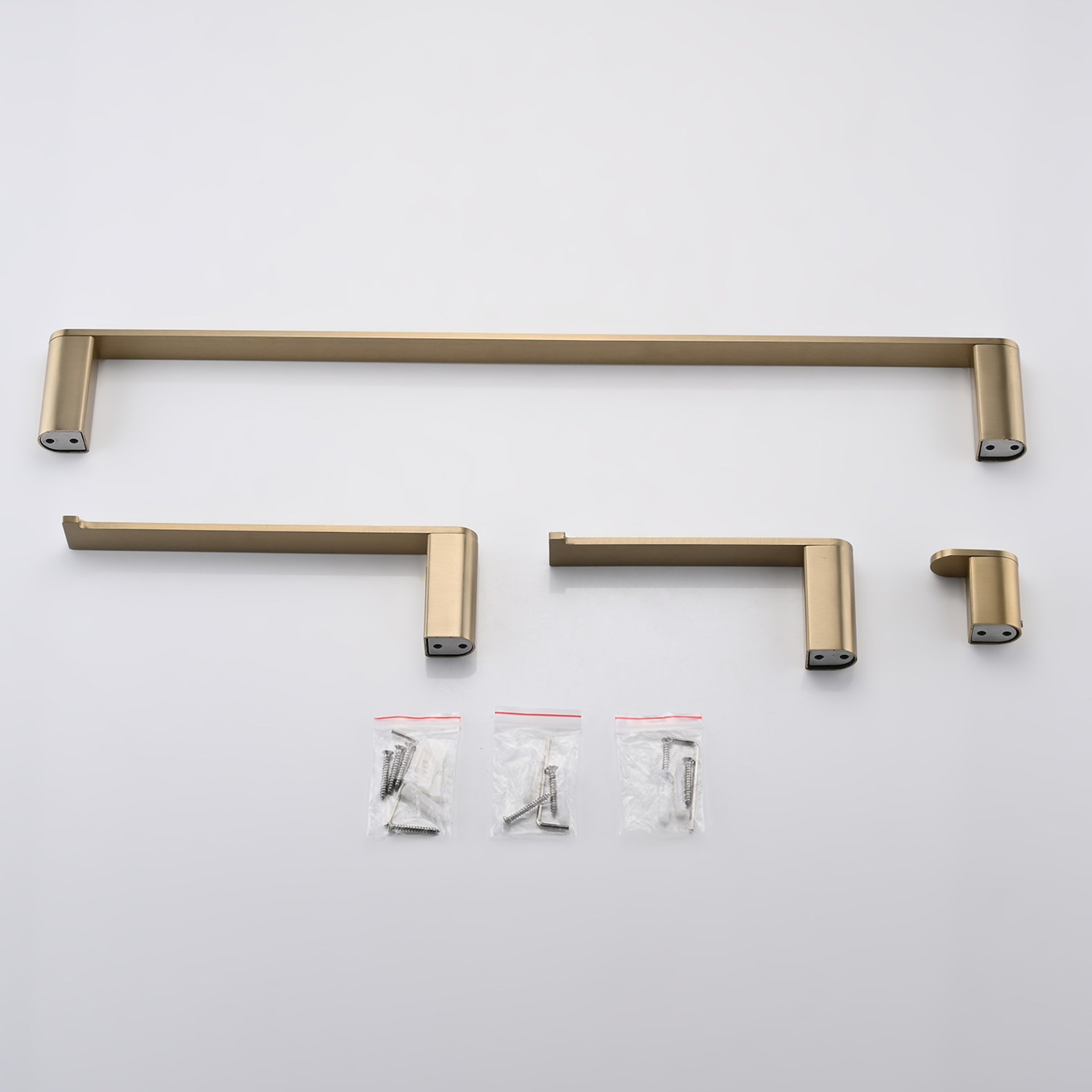 4 Pieces Bathroom Hardware Set Single Towel Bar, Towel Holder, Toilet Paper Holder, Stainless Steel - Brushed Gold - Image 4