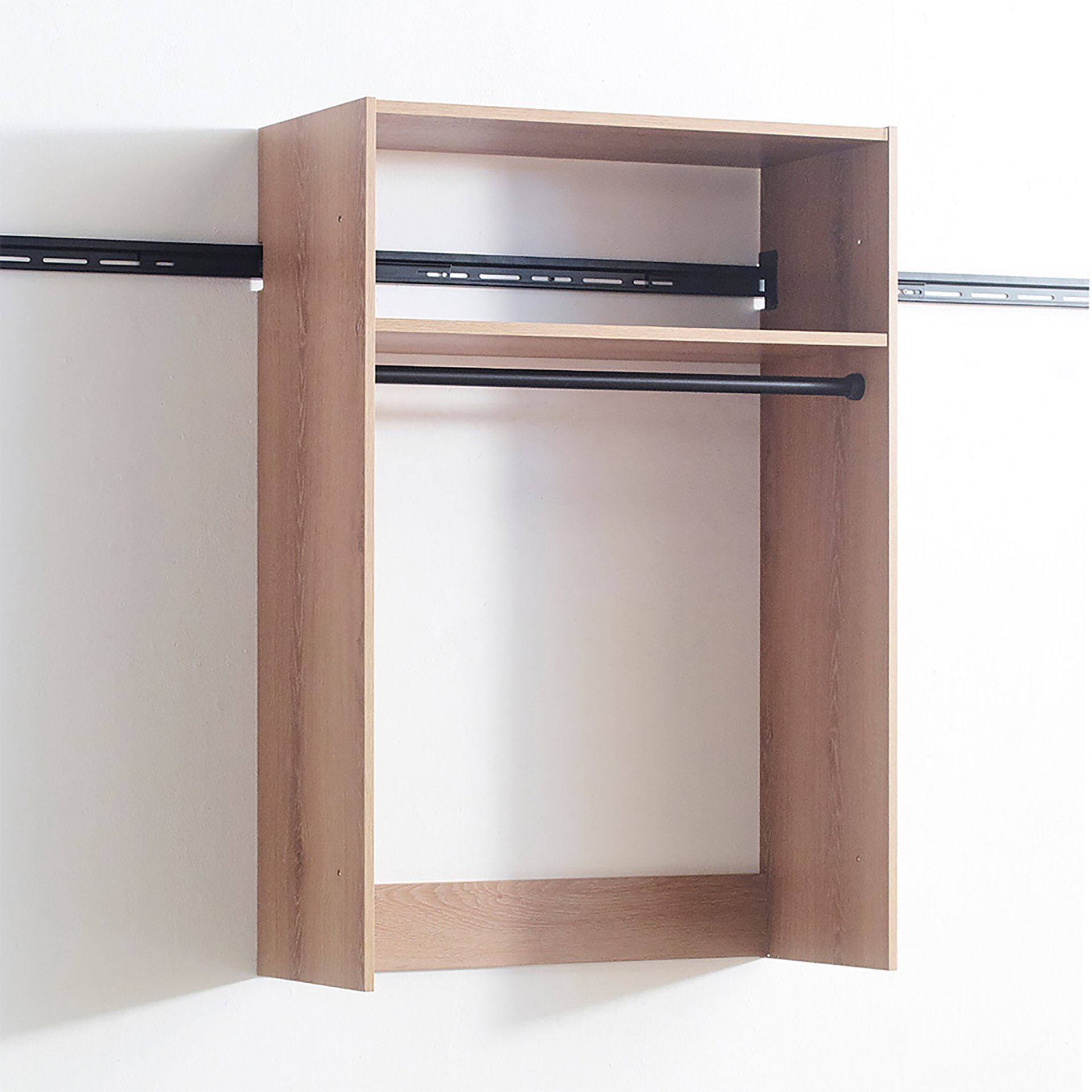 Devi - Wall Mounted Wood Closet System With Modular Units - Oak - Image 7