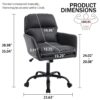 Adjustable Office Chair, Ergonomic Swivel Chair Leather, Comfortable For Long Sitting, Versatile Home And Office Use - Black - Image 3