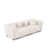 3 In 1 Pull Out Sofa Bed, Convertible Sleeper Sofa Bed, 3 Seater Sofa With Movable Ottoman - Beige - Image 16