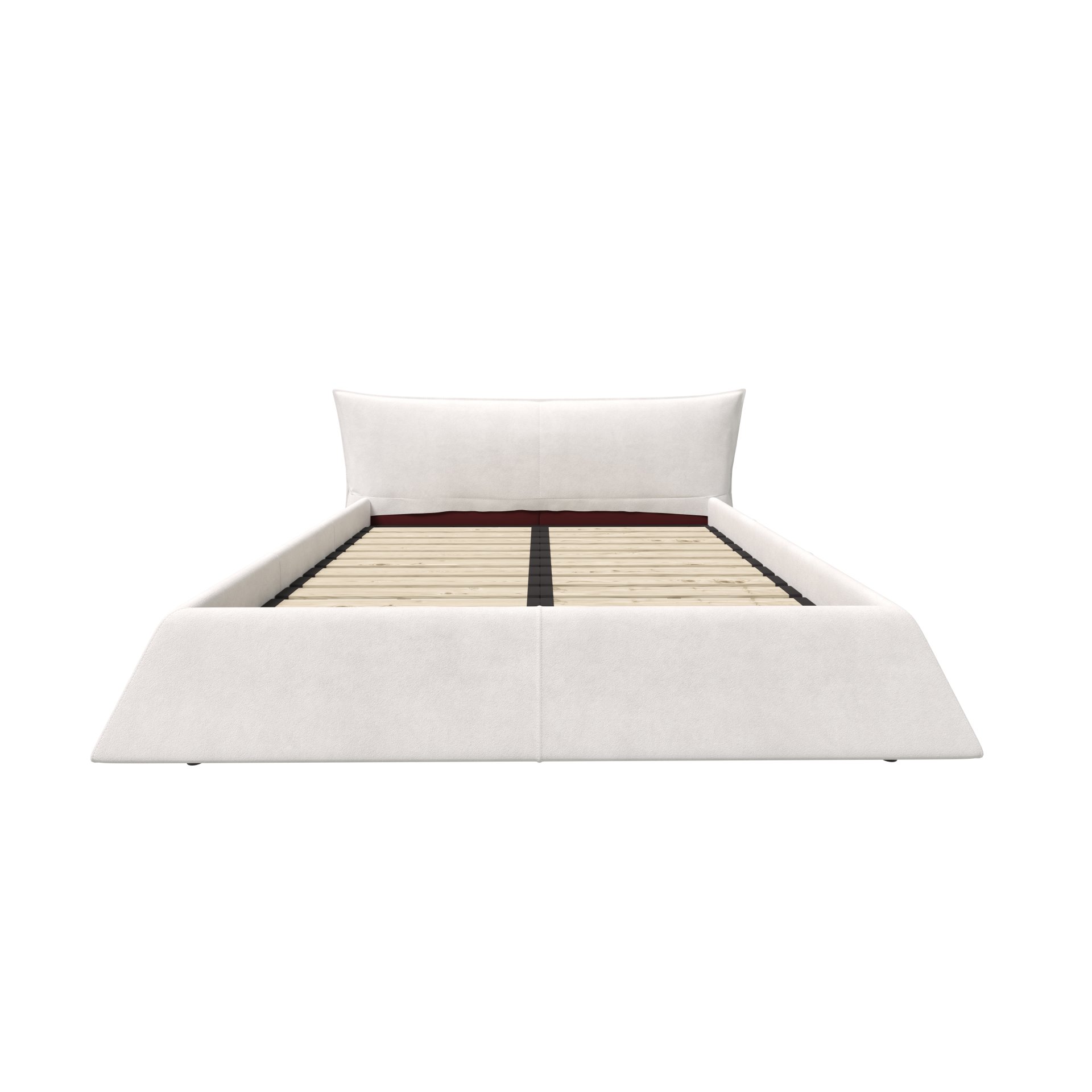King Size Platform Bed With Special-Shaped Headboard - Cream - Image 10
