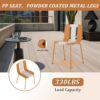 4 Piece Set Of Modern Striped Color Blocking Single Chairs, Waterproof And Fade Resistant - White / Orange - Image 9