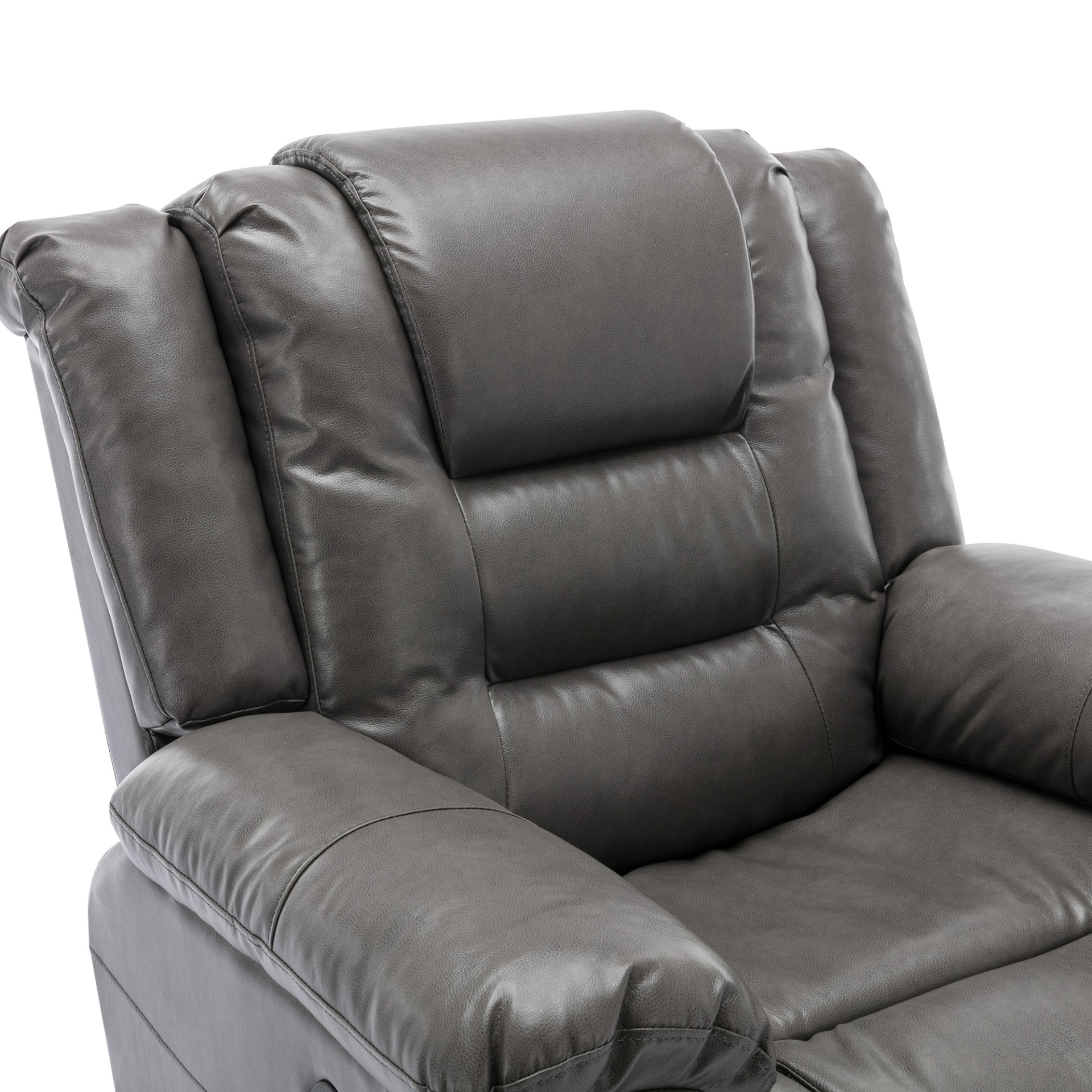 3 Seater Home Theater Recliner Manual Recliner Chair With Two Built-In Cup Holders For Living Room - Gray - Image 23