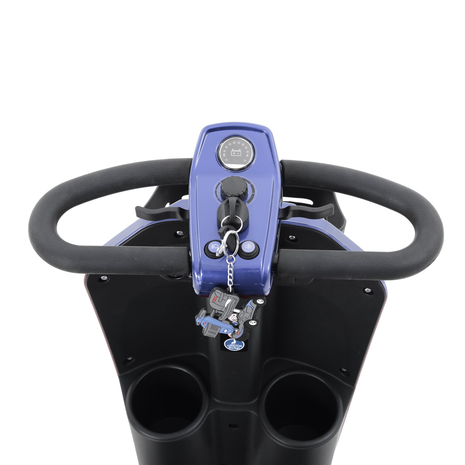 Max Plus - 4 Wheels Outdoor Compact Mobility Scooter With 2 Pieces X 20Ah Lead Acid Battery, Max Driving Range 16 Miles With Cup Holders & USB Charger Port - Blue - Image 5
