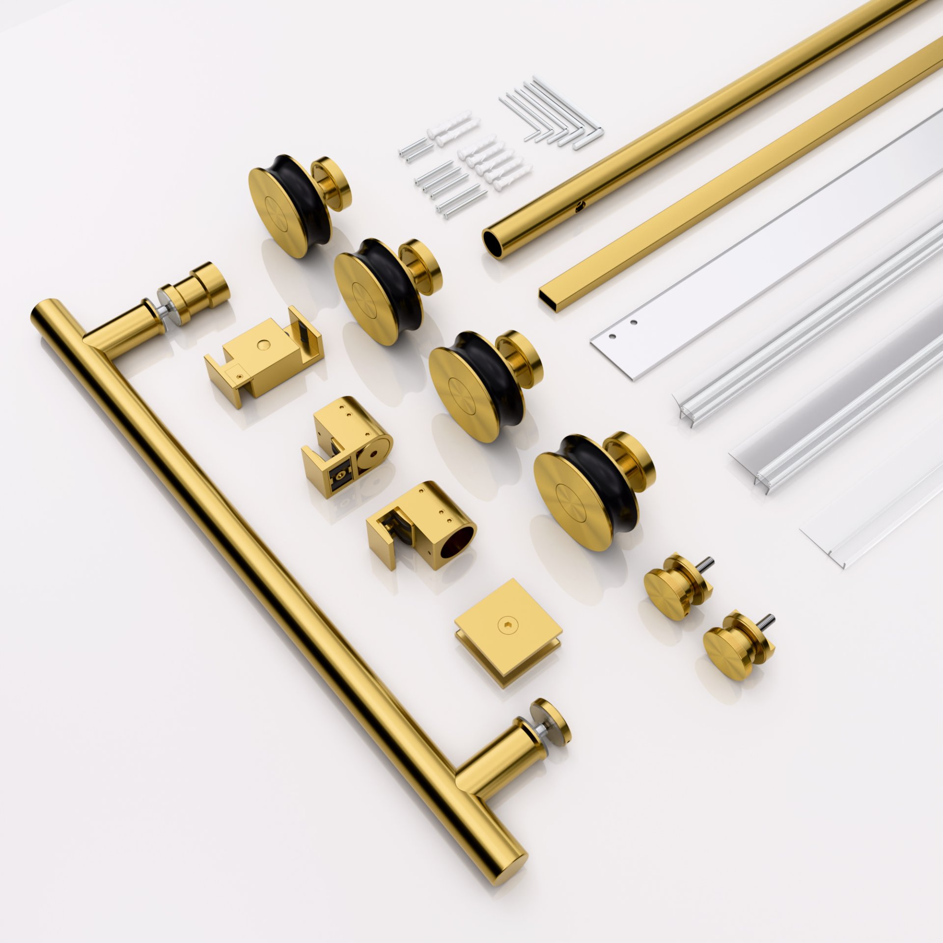Frameless Single Sliding Shower Door With Bypass Design And 5 / 16" Clear Tempered Glass - Brushed Gold - Image 12