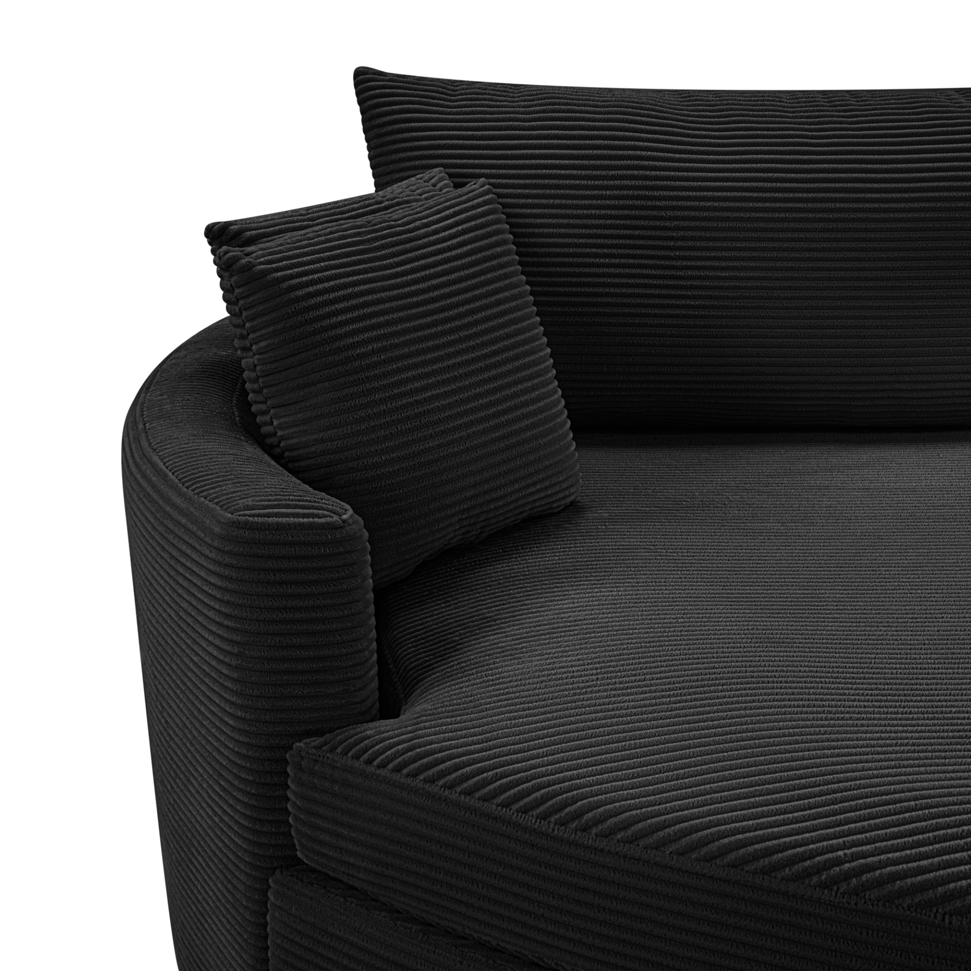Oversized Double Chaise Lounge Sofa - Black - Image 12