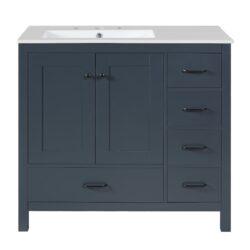 Bathroom Vanity With Sink Combo, Abundant Storage - Blue