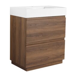 Modern Freestanding Bathroom Vanities With Single Sink Combo - Brown