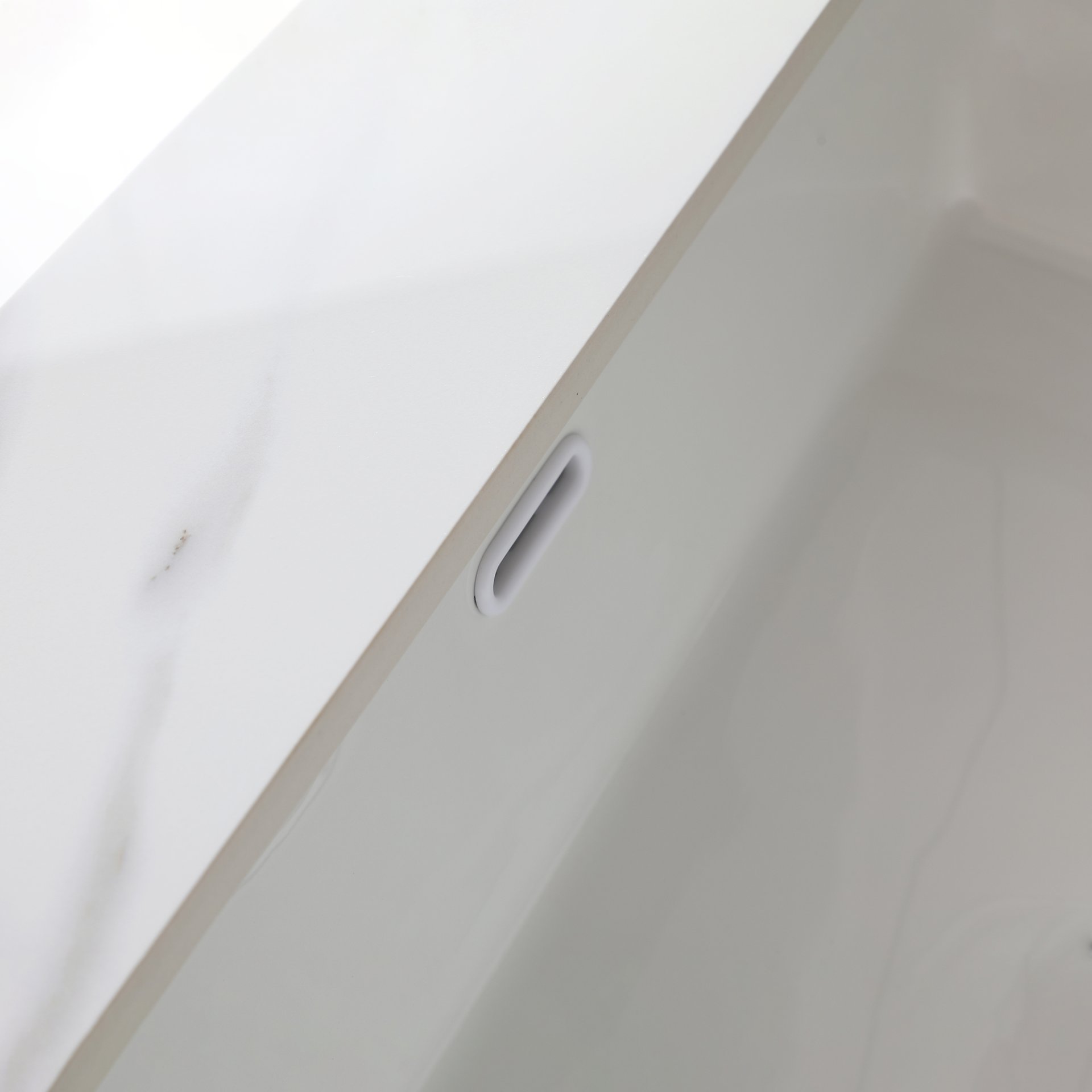 Vanity Top With Undermount Sink And Backsplash - White Marble - Image 11