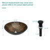 Feather Pattern Amber Vessel Sink With Pop Up Drain, Oval Bathroom Basin - Amber - Image 3