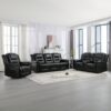 Home Theater Recliner Set Manual Recliner Chair With Wide Armrest, Two Built-In Cup Holders For Living Room - Black - Image 14