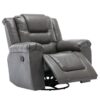 360° swivel And Rocking Home Theater Recliner Manual Recliner Chair With Wide Armrest For Living Room - Gray - Image 11