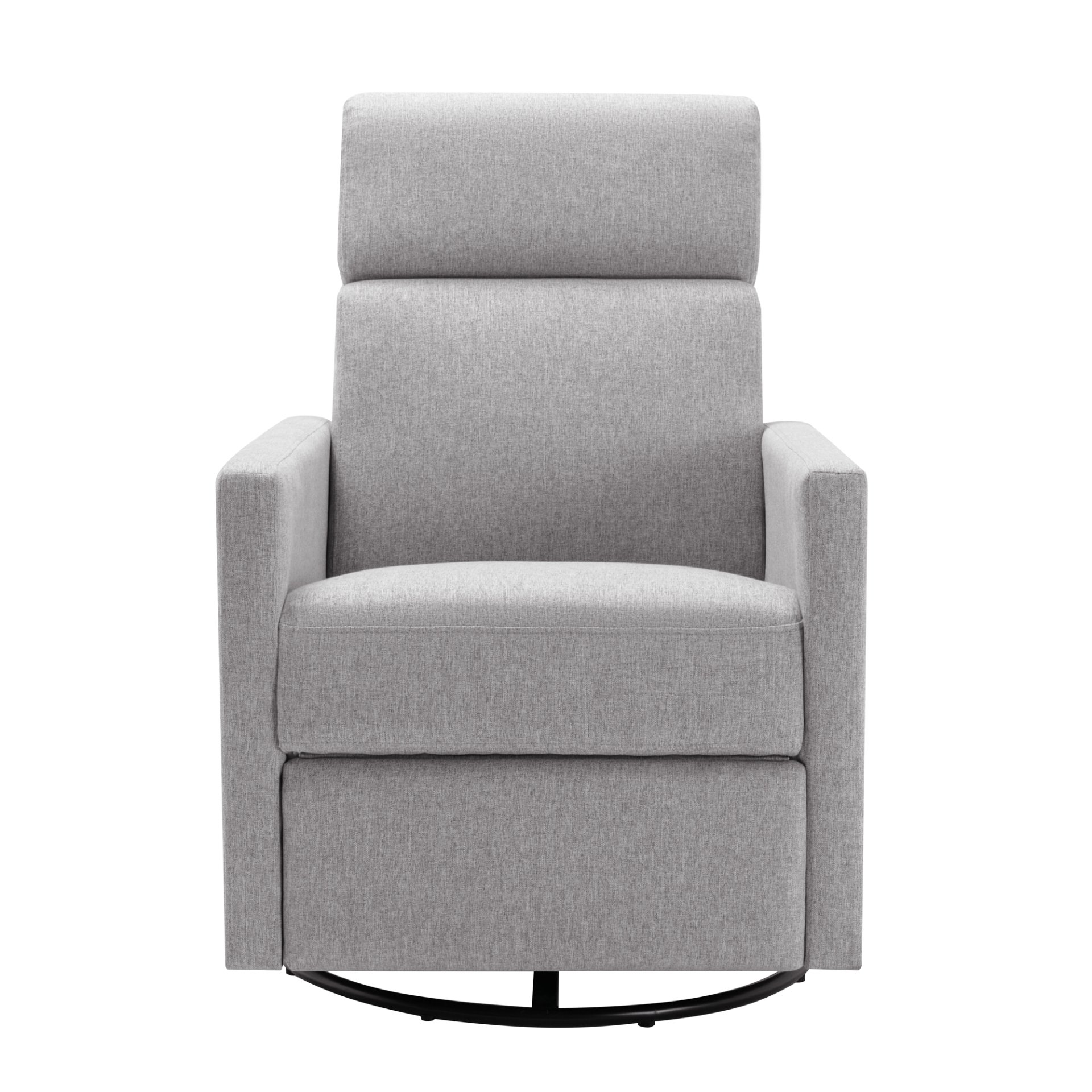 Modern Upholstered Rocker Nursery Chair Plush Seating Glider Swivel Recliner Chair - Gray - Image 16