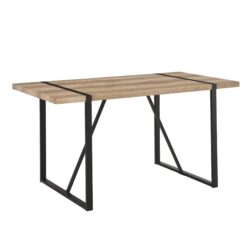 Modern Rustic Industrial Dining Table With Tabletop And Metal Legs For 4 6 Person - Wood