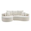 2 Piece Fabric Cloud Curved Sectional Sofa With Chaise For Living Room Bedroom Apartment - Snow White - Image 4