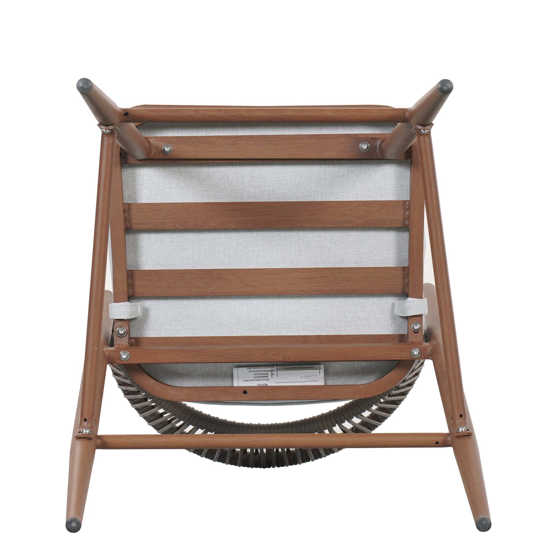 Outdoor Bar Height Aluminum Frame Counter Stools With Scallop Shaped Backrest & Water Resistant Cushions (Set of 2) - Teak - Image 10