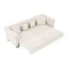 3 In 1 Pull Out Sofa Bed, Convertible Sleeper Sofa Bed, 3 Seater Sofa With Movable Ottoman - Beige - Image 20