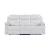 Blanche - 3 Piece Reclining Sofa And Loveseat With LED Lights, Speaker - White - Image 3
