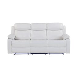 Blanche - Reclining Sofa With LED Lights Frame, Pillow Top Arms - White