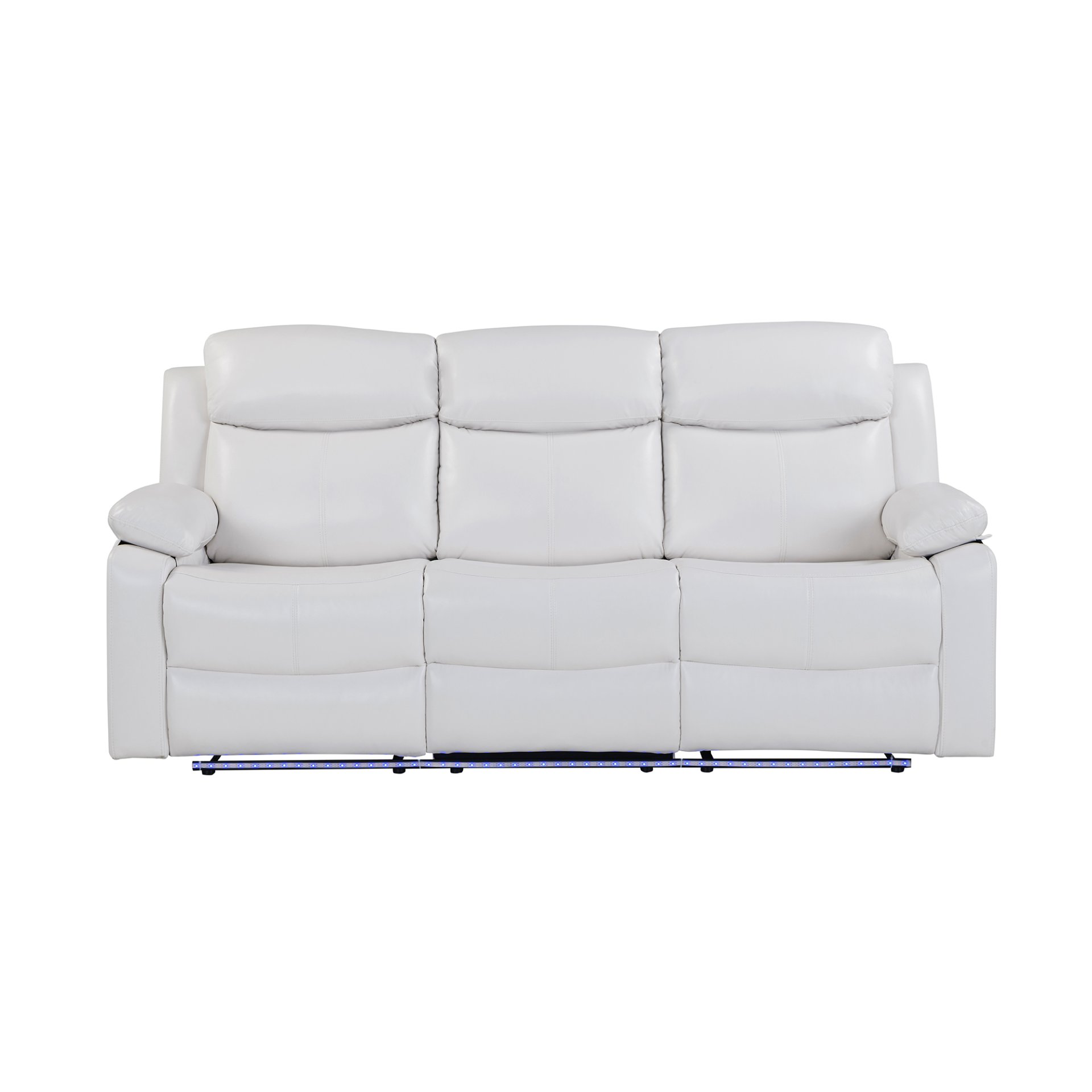 Blanche - 3 Piece Reclining Sofa And Loveseat And Recliner With LED Lights - White - Image 3