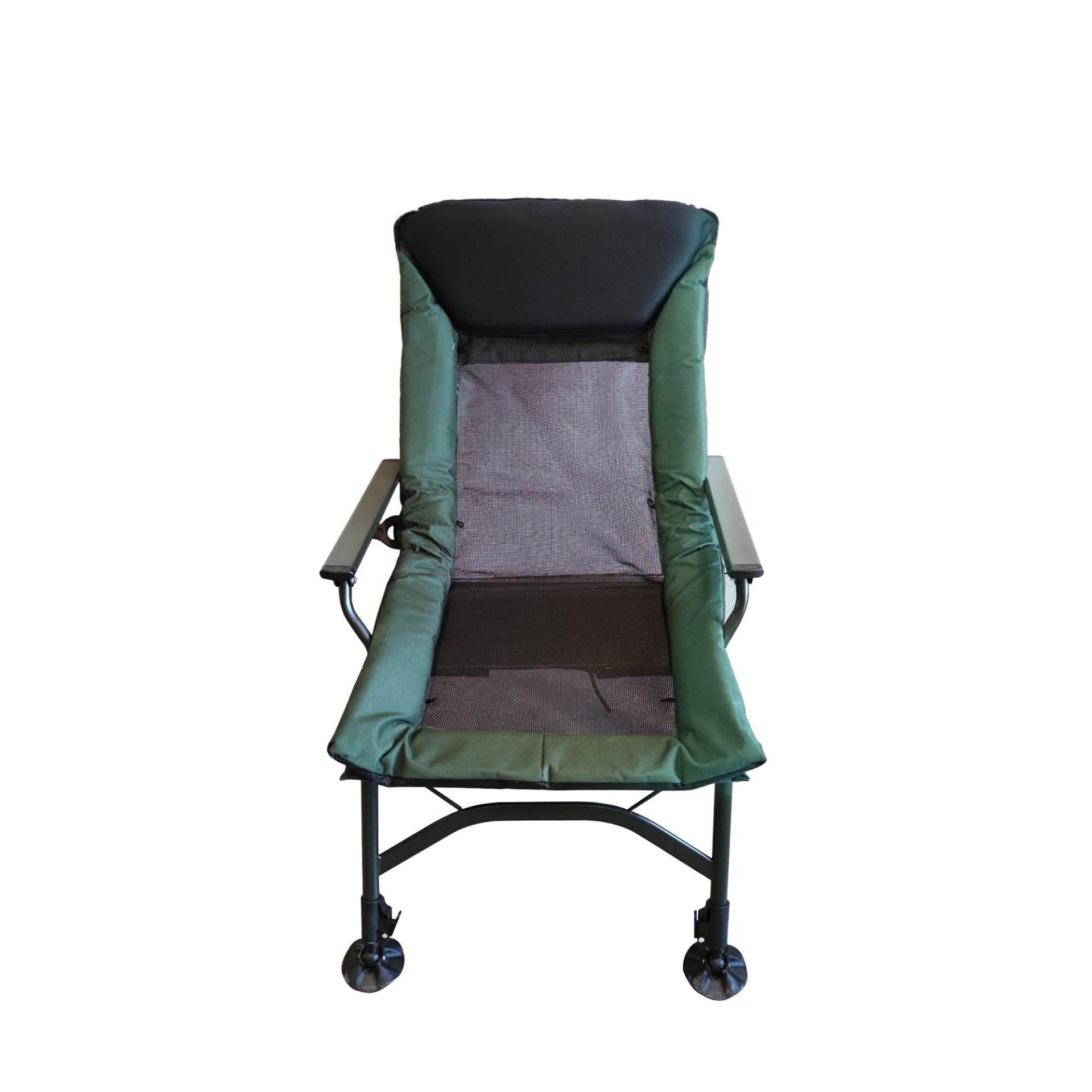 Camping Lounge Chair, Portable Folding Reclining Camping With Adjustable Backrest For Indoor And Outdoor Camping Beach Hiking Fishing - Green / Black - Image 6