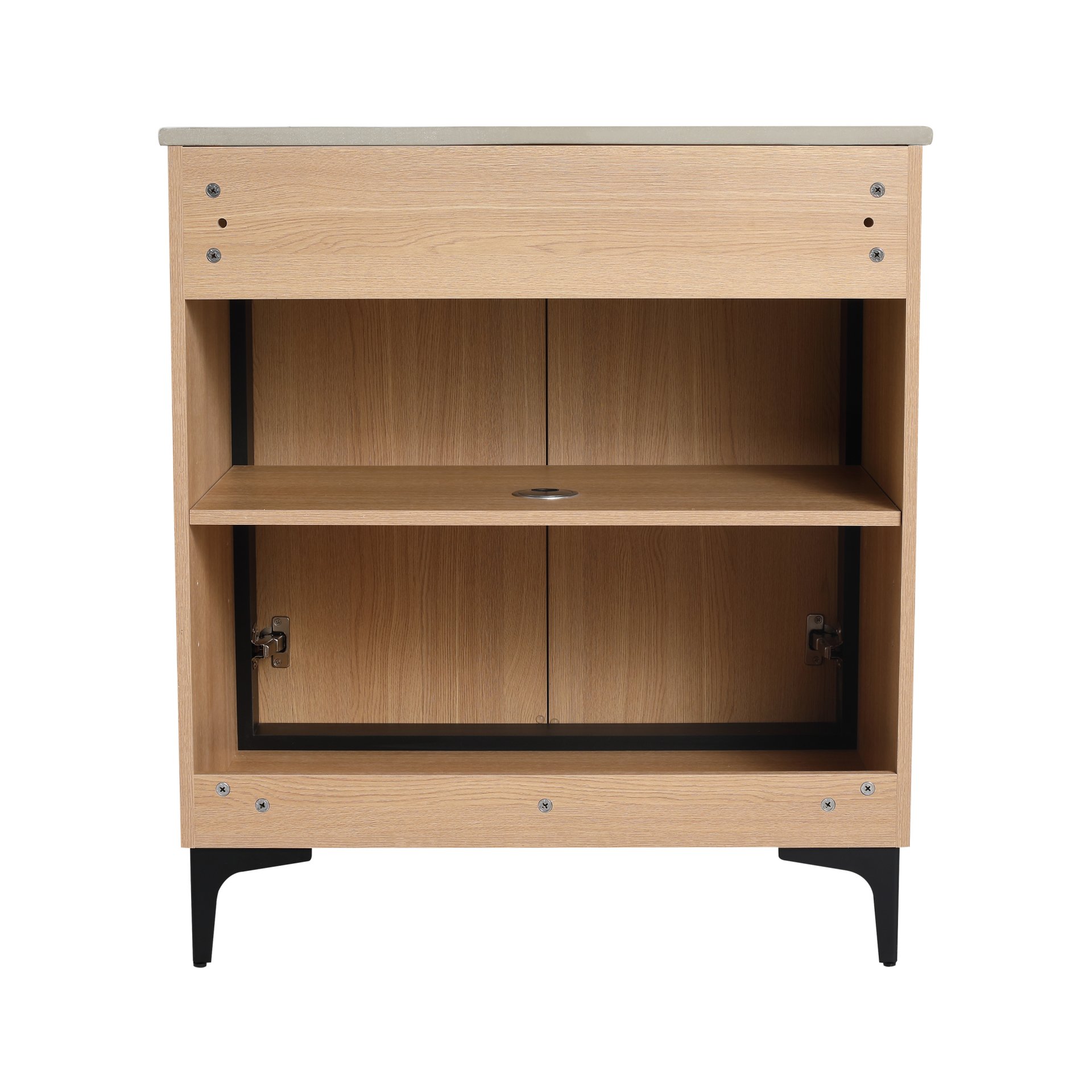 30" Bathroom Vanity Base With Basin And Storage Cabinet - Oak - Image 14